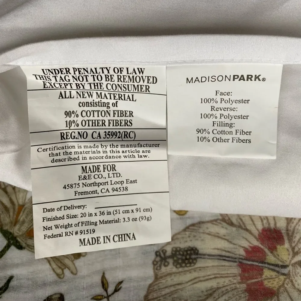 Madison Park White Oval intricate Quilted Bedding Pillow Shams - King